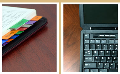 Photo montage of laptop computer and personal organiser